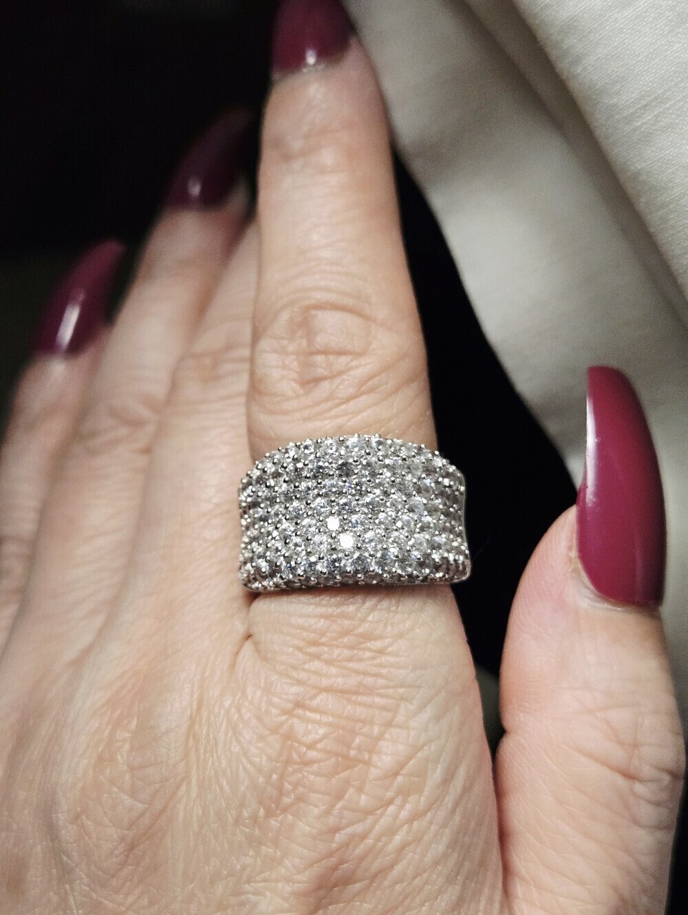 Sterling Sliver Ring Sw 925 CZ Ring Size 7.25 Weight 8g - Picture 10 of 17